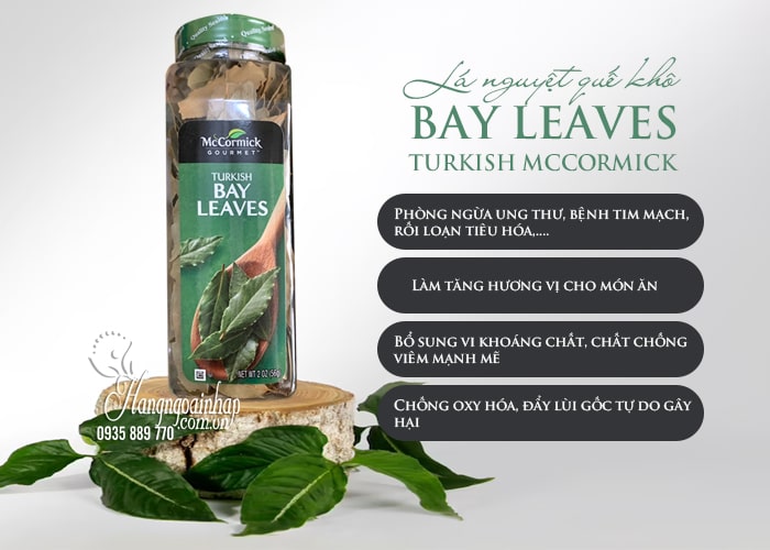 Lá nguyệt quế khô Bay Leaves Turkish McCormick 56g 4