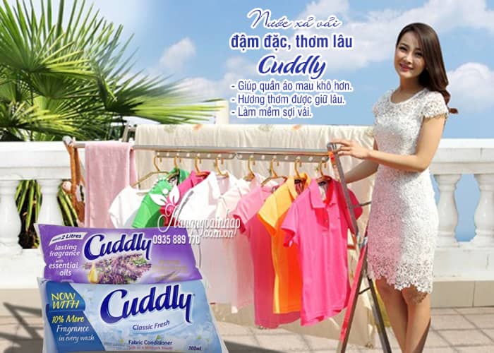 Nước xả vải đậm đặc, thơm lâu Cuddly 300ml của Úc 1