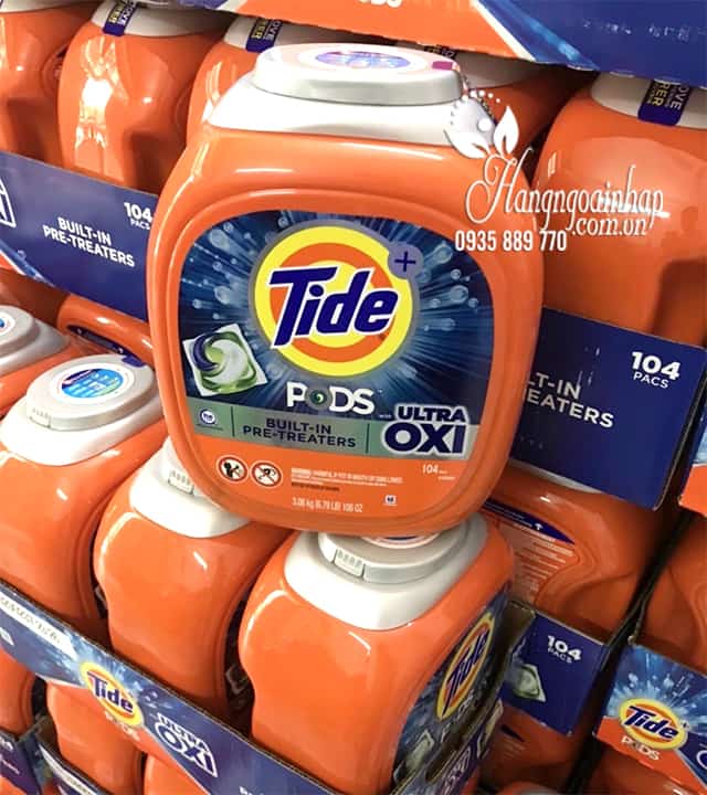 Viên giặt Tide Pods With Ultra Oxi 104 viên của Mỹ 9