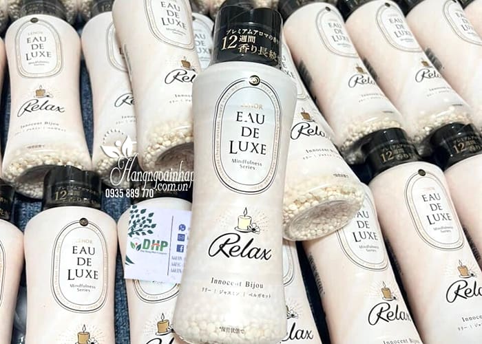 Viên xả vải khô Lenor Eau De Luxe Relax của Nhật Bản 520g 89