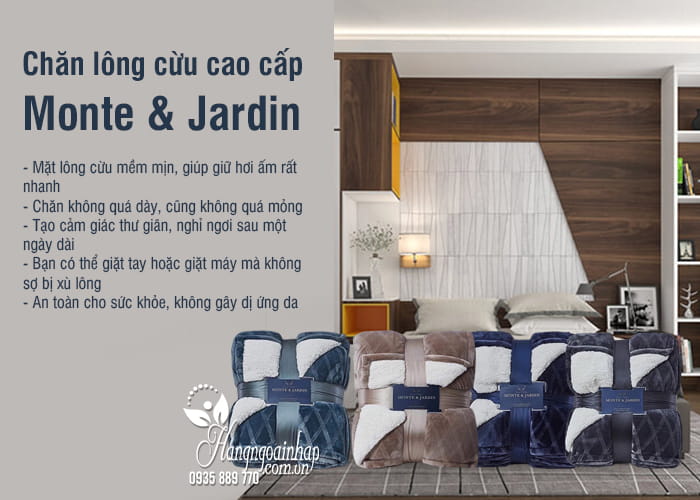 Chăn lông cừu Monte & Jardin cao cấp xách tay Mỹ 4