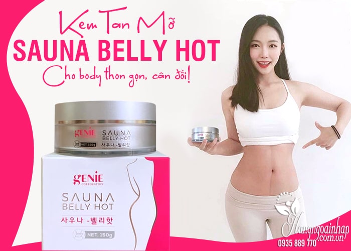Kem tan mỡ Genie Sauna Belly Hot của Hàn Quốc, hộp 150g b7