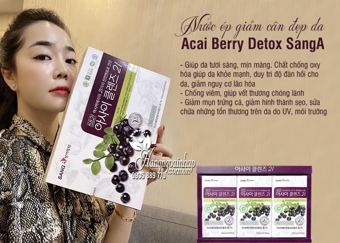 Nước ép Acai Berry Detox SangA Hàn Quốc, giảm cân đẹp da 1