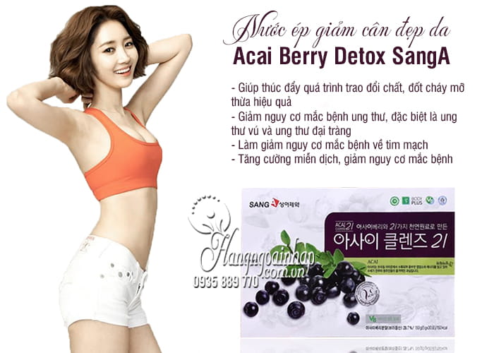 Nước ép Acai Berry Detox SangA Hàn Quốc, giảm cân đẹp da 2