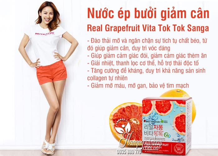 Nước ép bưởi giảm cân Real Grapefruit Vita Tok Tok Sanga 2