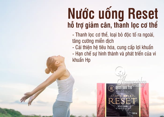 Nước uống Reset 30 gói Nhật Bản, hỗ trợ giảm cân, thanh lọc cơ thể 4