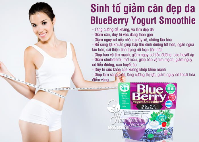 Sinh tố giảm cân đẹp da BlueBerry Yogurt Smoothie Nhật Bản 5