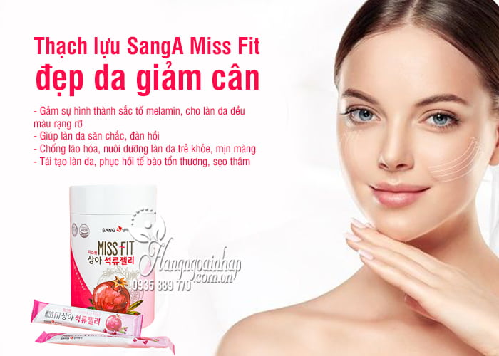 Thạch lựu SangA Miss Fit đẹp da giảm cân Hàn Quốc hộp 30 gói 3