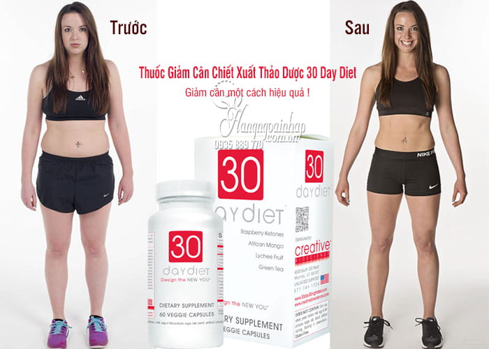 Thuốc Giảm Cân Chiết Xuất Thảo Dược 30 Day Diet 60 Viên Của Mỹ 2