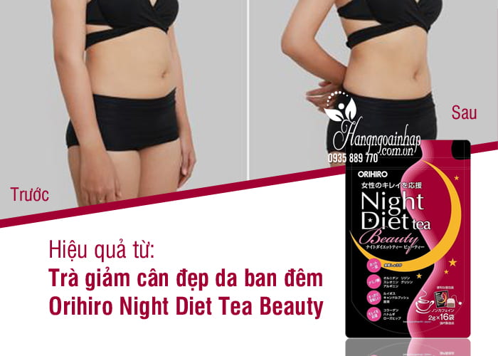 Trà giảm cân đẹp da ban đêm Orihiro Night Diet Tea Beauty 8