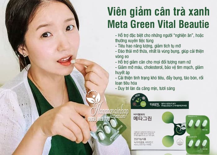 Viên giảm cân trà xanh Meta Green Vital Beautie Hàn Quốc 3