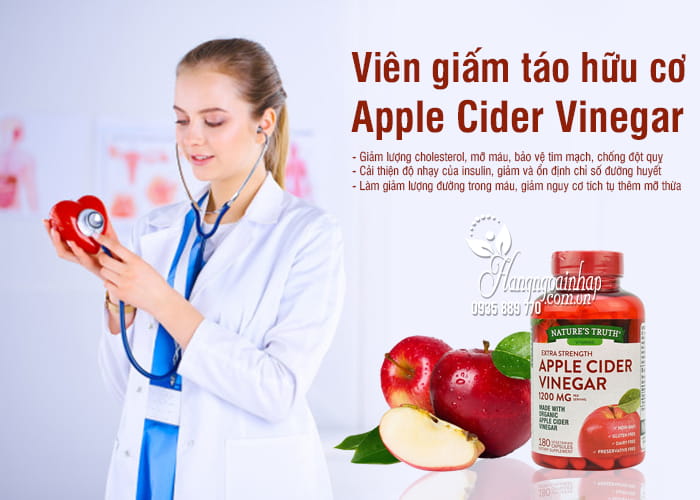 Viên giấm táo hữu cơ Apple Cider Vinegar 1200mg 180 viên 3