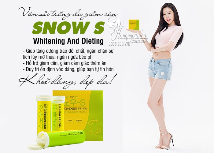 Viên sủi trắng da giảm cân Snow S Whitening And Dieting 10 viên x 3 7