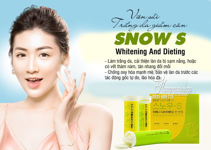 Viên sủi trắng da giảm cân Snow S Whitening And Dieting 10 viên x 3 4