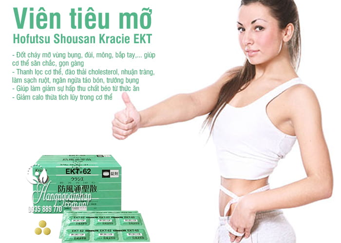 Viên tiêu mỡ Hofutsu Shousan Kracie EKT 62 Nhật, 378 viên 3