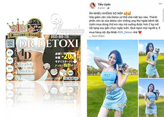 Viên uống giảm cân Dr Detoxi 4D của Nhật Bản hộp 30 gói 3