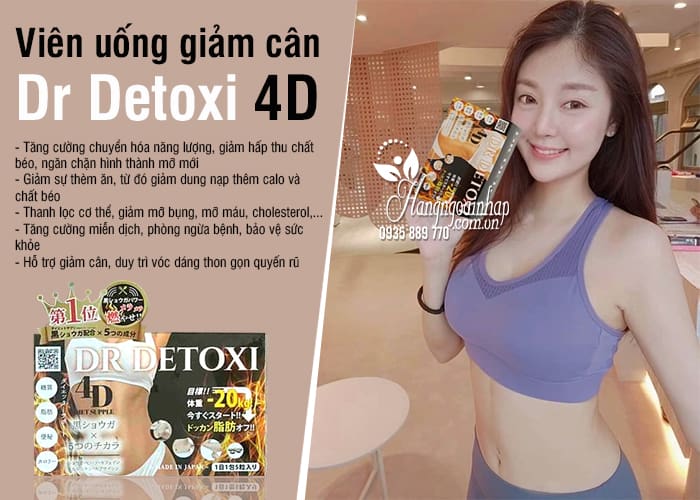 Viên uống giảm cân Dr Detoxi 4D của Nhật Bản hộp 30 gói 8