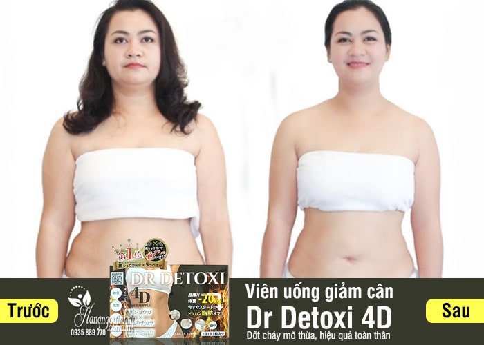 Viên uống giảm cân Dr Detoxi 4D của Nhật Bản hộp 30 gói 1