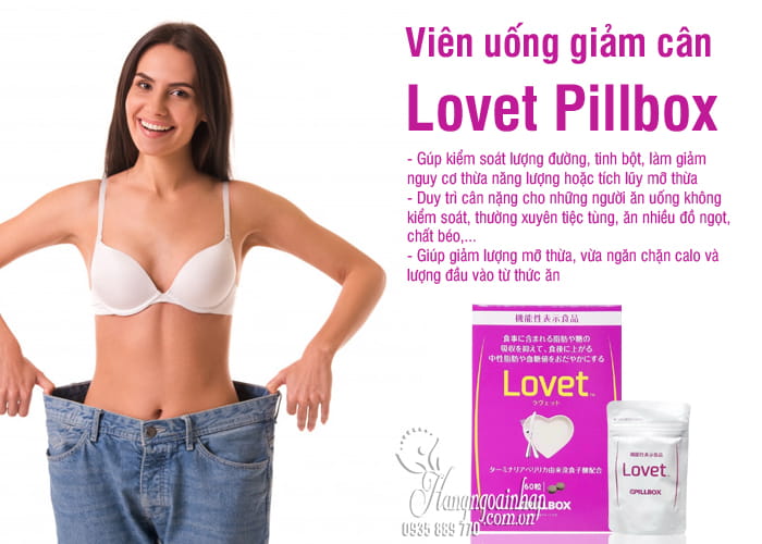 Viên uống giảm cân Lovet Pillbox 60 viên Nhật Bản 2