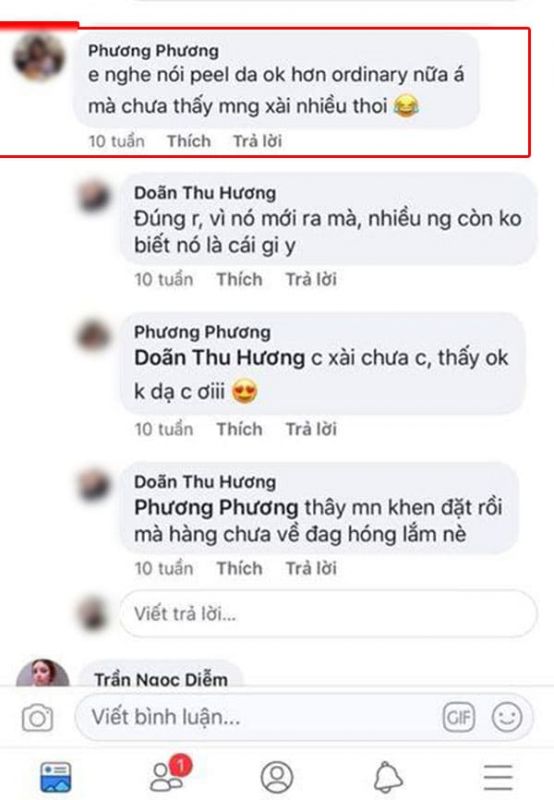 eview một số nhận xét của khách hàng trên facebook