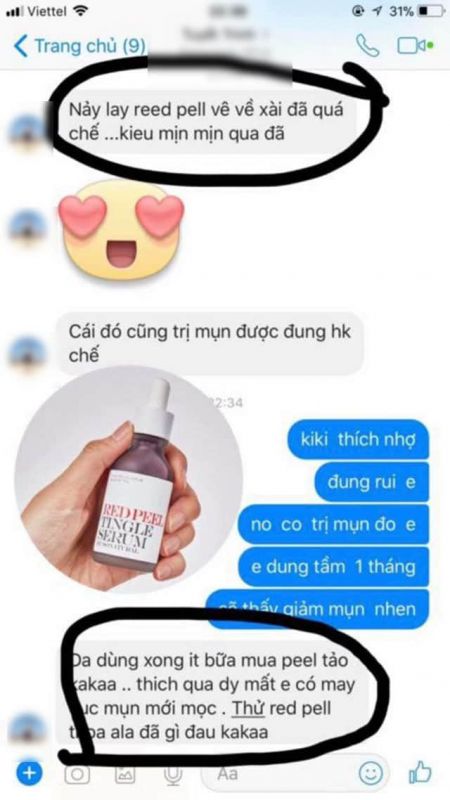 eview một số nhận xét của khách hàng trên facebook