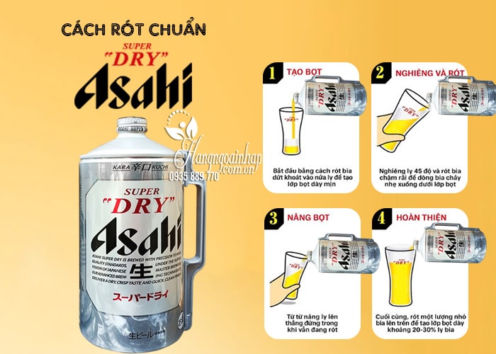 Bia ASAHI SUPER DRY 2 lít của Nhật Bản 9