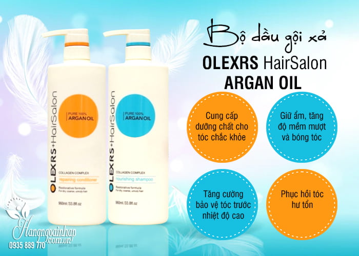 Bộ dầu gội xả Olexrs Hair Salon Argan Oil của Anh 1