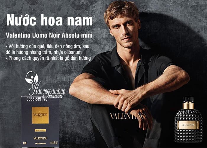 Nước hoa nam Valentino Uomo Noir Absolu mini 4ml 4