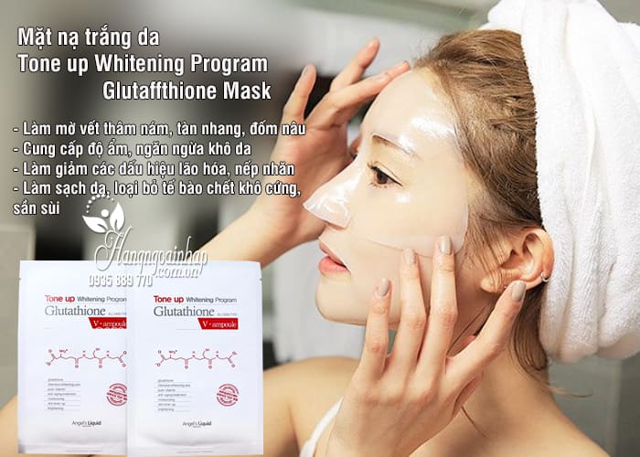 Mặt nạ trắng da Tone up Whitening Program Glutathione Mask 1