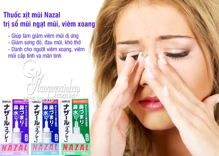 Thuốc xịt mũi Nazal của Nhật, trị sổ mũi ngạt mũi, viêm xoang 1