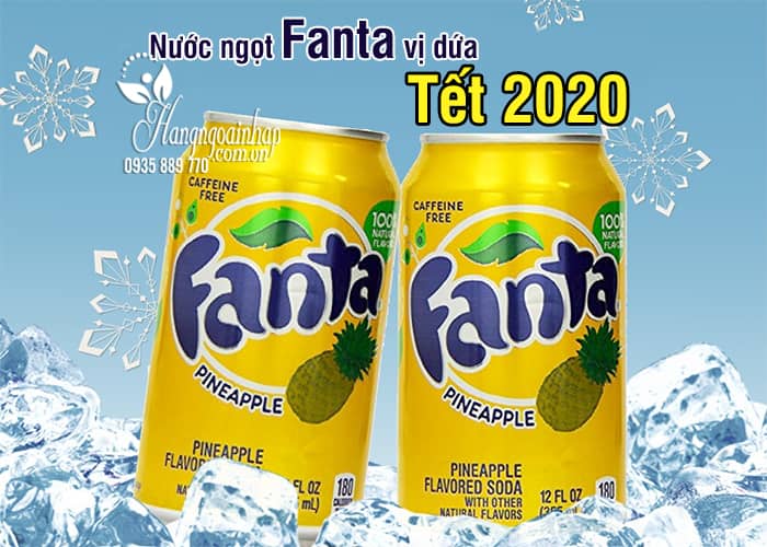 Nước ngọt Fanta vị dứa thùng 12 lon của Mỹ - Tết 2020 1