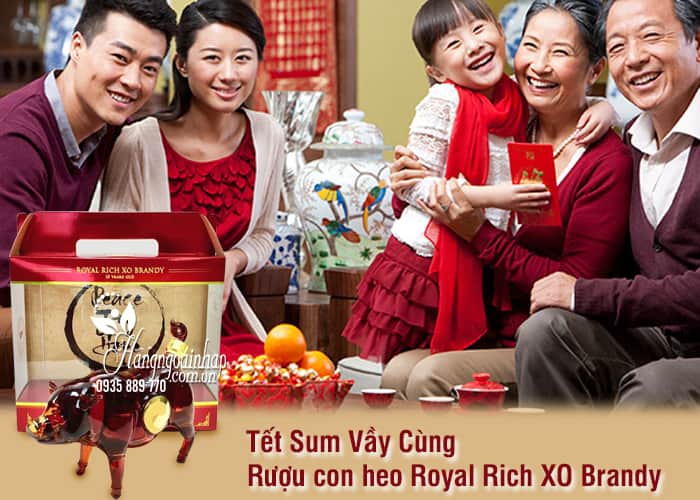 Rượu con heo Royal Rich XO Pháp, rượu heo Đông Hồ 2019 1