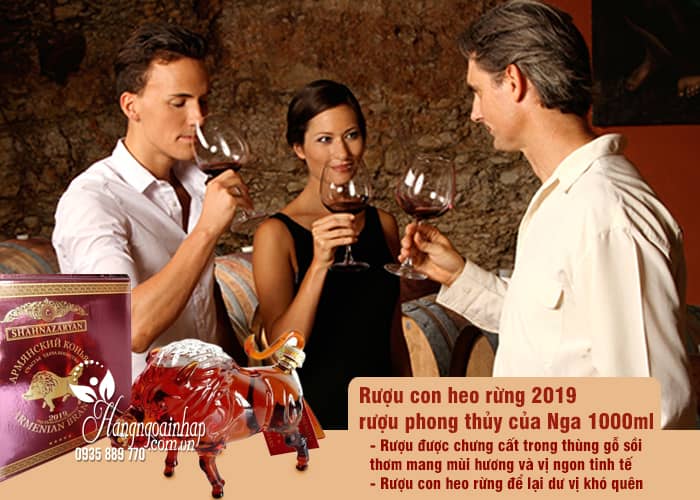 Rượu con heo rừng 2019 Nga - Rượu phong thủy sang trọng 1