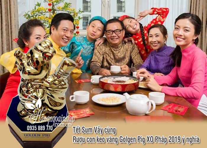 Rượu con heo vàng Golden Pig XO Pháp 2019, quà biếu sang trọng 1