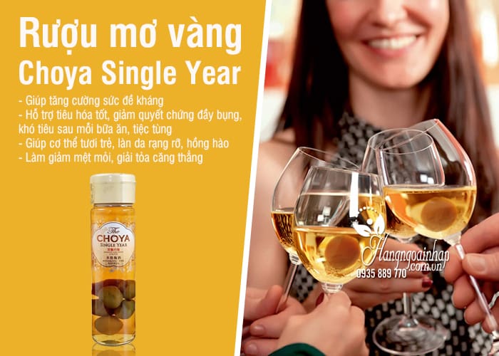 Rượu mơ Choya Single Year Nhật Bản 650ml, mơ vàng 2