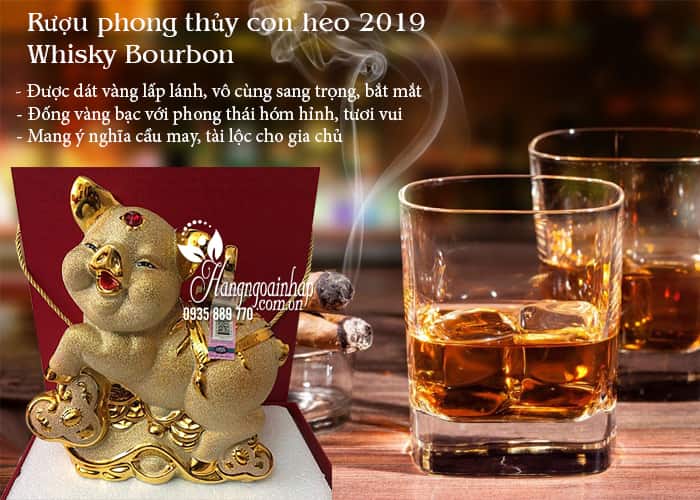 Rượu phong thủy con heo 2019 Whisky Bourbon của Pháp 2