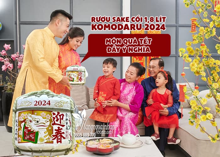 Rượu sake cối Komodaru 2024 của Nhật Bản bình 1,8 lít 1