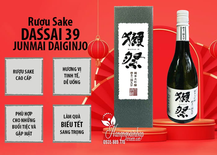 Rượu sake Dassai 39 Junmai Daiginjo Nhật Bản chai 720ml 34
