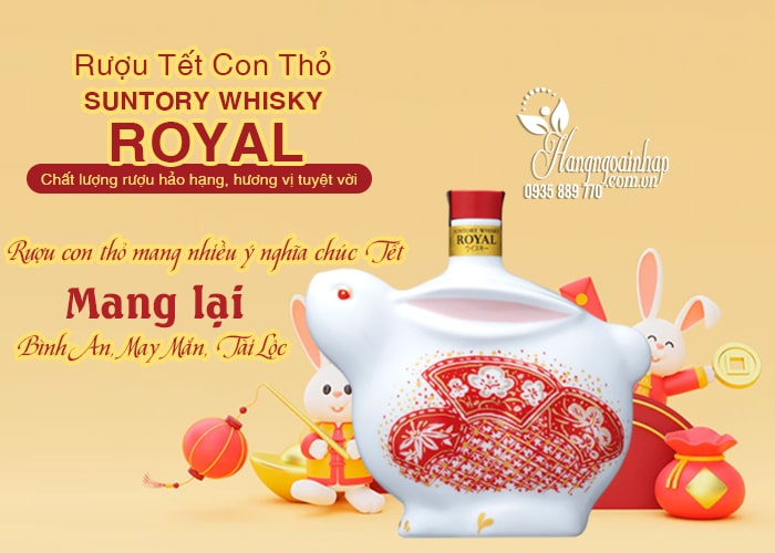 Rượu tết con thỏ Suntory Whisky Royal 600ml Nhật Bản 1