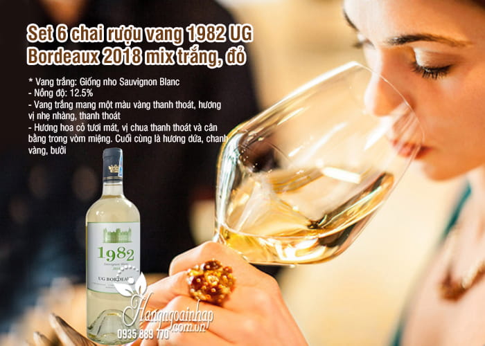 Set 6 chai rượu vang 1982 UG Bordeaux 2018 mix trắng, đỏ 5