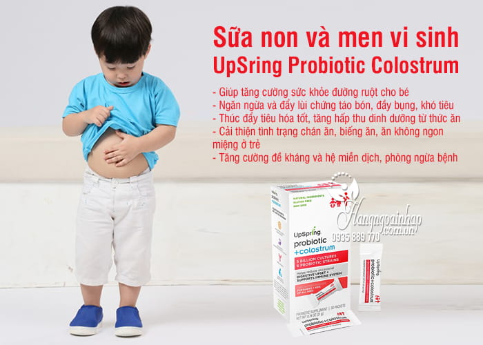 Sữa non và men vi sinh UpSring Probiotic Colostrum 30 gói 2