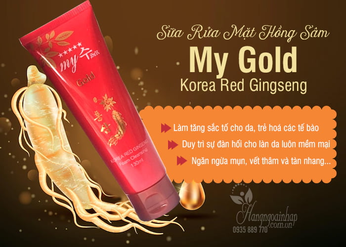 Sữa Rửa Mặt Hồng Sâm My Gold Korea Red Gingseng 88