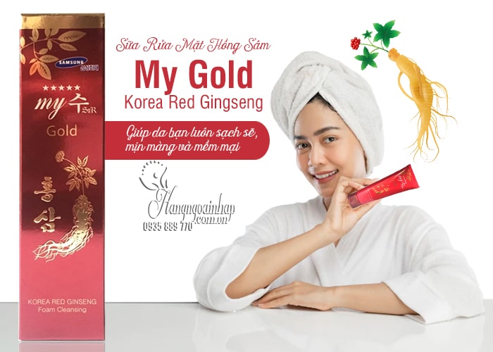 Sữa Rửa Mặt Hồng Sâm My Gold Korea Red Gingseng 3