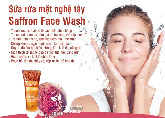 Sữa rửa mặt nghệ tây Saffron Face Wash 60ml trị nám, trắng da 2