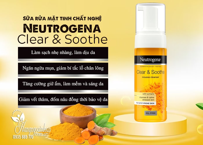 Sữa rửa mặt tinh chất nghệ Neutrogena Clear & Soothe 66