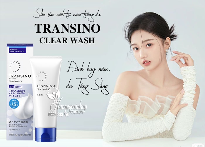 Sữa rửa mặt trị nám trắng da Transino Clear Wash 100g Nhật Bản 3