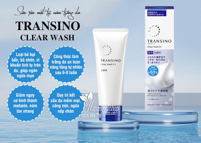 Sữa rửa mặt trị nám trắng da Transino Clear Wash 100g Nhật Bản 4