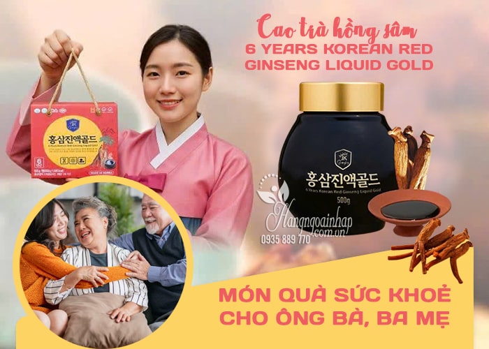 Cao trà hồng sâm 6 Years Korean Red Ginseng Liquid Gold 500g 12