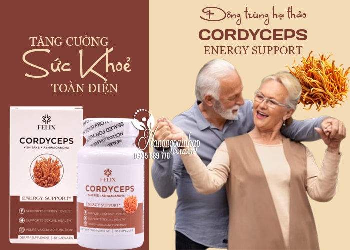 Đông trùng hạ thảo Felix Cordyceps Energy Supports của Mỹ 23