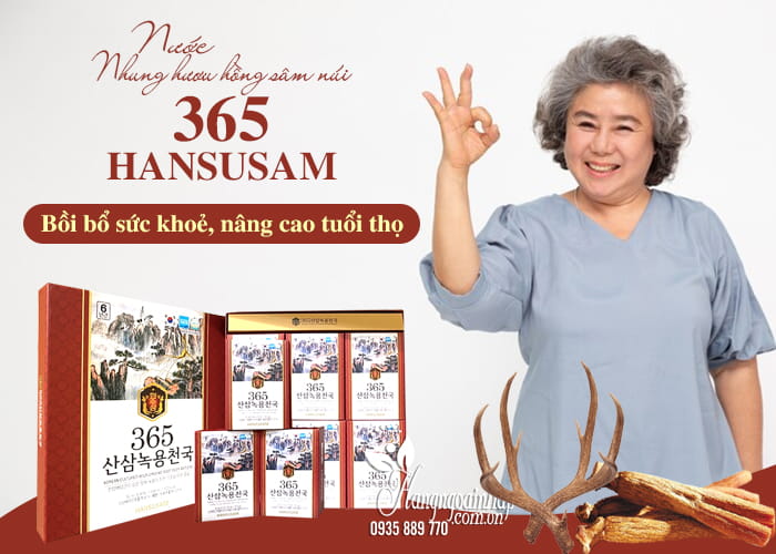 Nước nhung hươu hồng sâm núi 365 Hansusam 30 gói 4